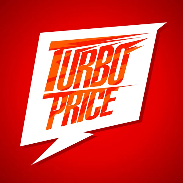 Turbo precio venta diseño con burbuja de voz — Vector de stock