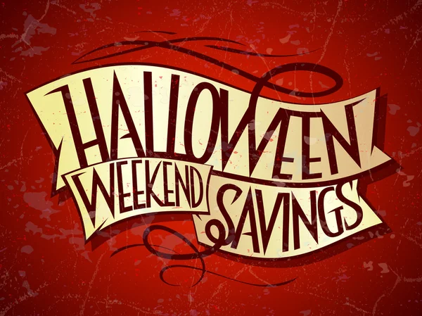 Risparmio weekend di Halloween . — Vettoriale Stock