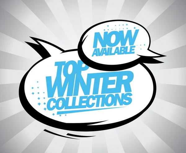 Ahora disponible Top colecciones de invierno . — Vector de stock