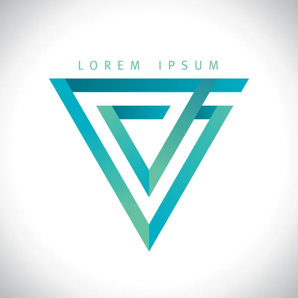 V harfi, ters üçgen logosu.