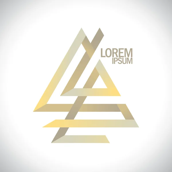 Geometrische gouden logo. — Stockvector