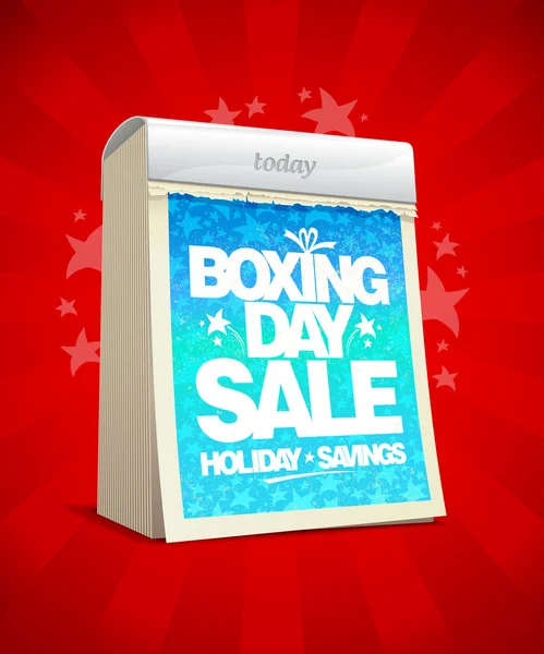 Box Day Sale Design Abreißkalender. — Stockvektor