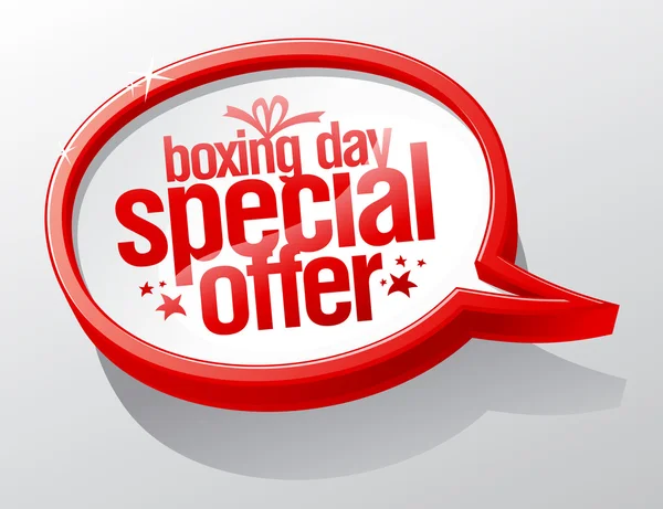 Día de boxeo oferta especial burbuja de voz . — Archivo Imágenes Vectoriales