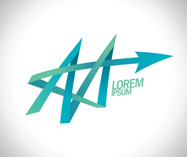 Origami literę M z arrow logo. — Wektor stockowy