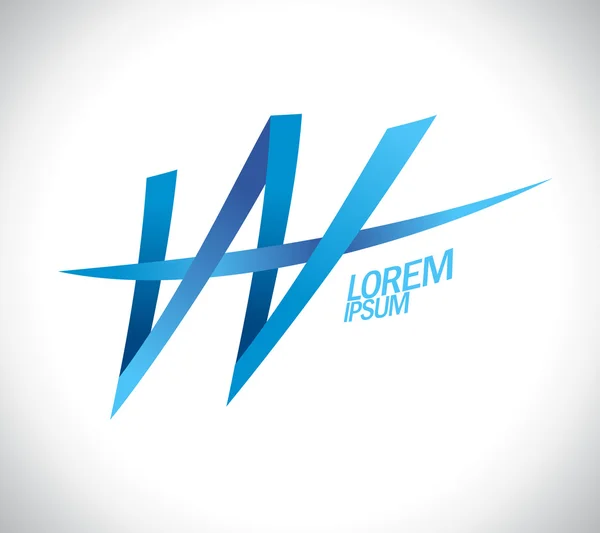 Origami literą W logo. — Wektor stockowy