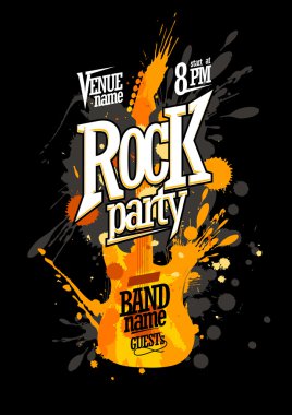Gitar rock parti poster tasarımı