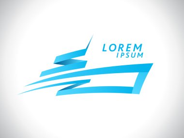Soyut kargo gemisi veya yolcu gemisi logosu