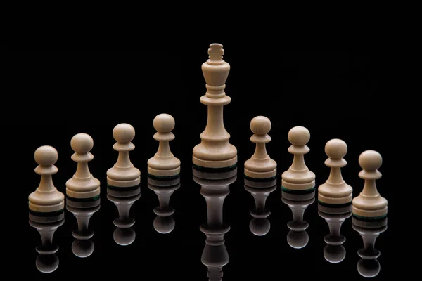 Chess Team Concept Leader Leads Team Army — Stock Photo, Image
