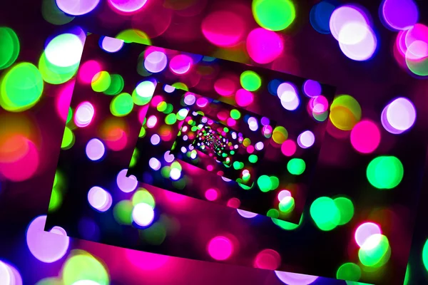 Twisted bokeh like disco lights. — Stock Photo, Image