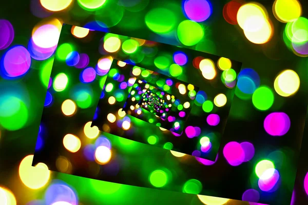 Twisted bokeh like disco lights. — Stock Photo, Image