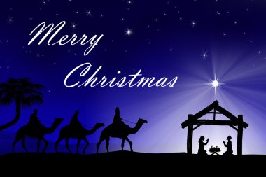 Geleneksel Hristiyan Noel İsa 'nın doğumu sahnesi..