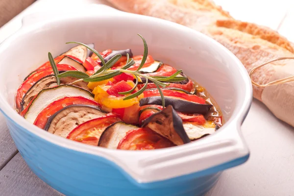 Ratatouille in a dish , casserole. — Stock Photo, Image