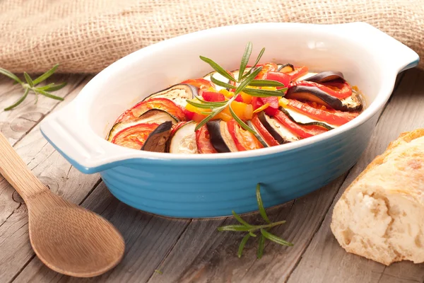 Ratatouille in a dish , casserole. — Stock Photo, Image