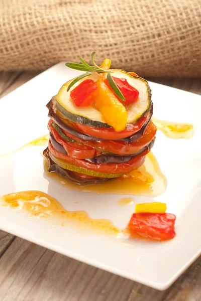 Ratatouille portion served on a plate. — Stock Photo, Image