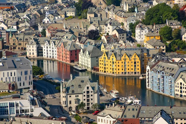 Nahaufnahme Der Schönen Gebäude Stadtzentrum Von Oben Jugendstilarchitektur Und Kanäle — Stockfoto