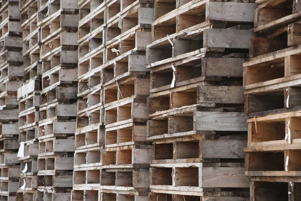 Pile Stack Wooden Cargo Pallets Ready Shipping — Stock Photo, Image