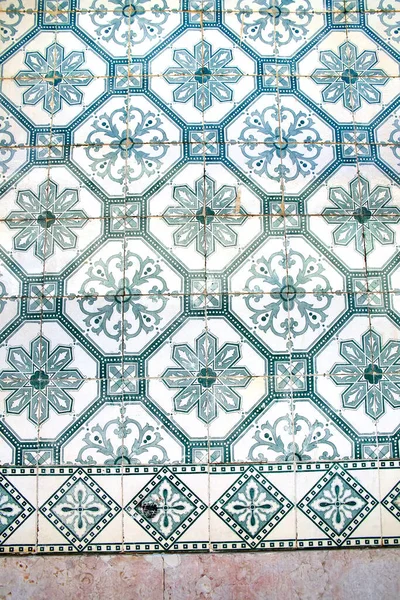 Glazed Blue Ceramic Tiles Azulejos Which Cover Many Buildings Lisbon — Stock Photo, Image