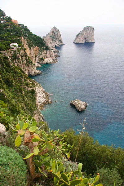 Utsikt över Capri ö, utanför den södra kusten i Italien. — Stockfoto