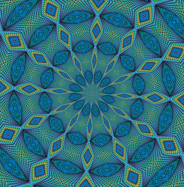 Caleidoscopische turquoise patroon — Stockfoto