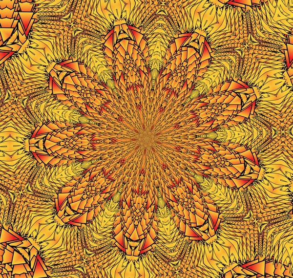 Caleidoscopische geel en zwart patroon — Stockfoto