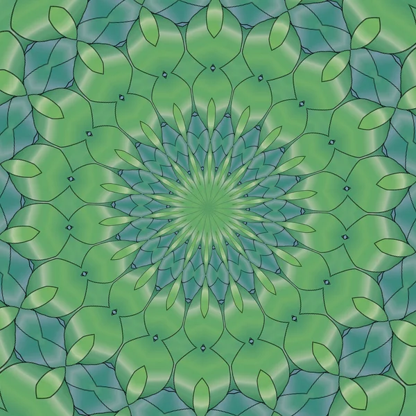 Kaleidoskopisches grünes Muster — Stockfoto