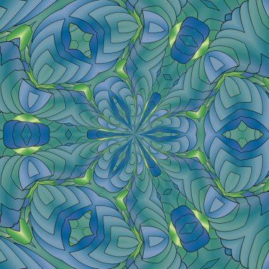 Farklı renk seçenekleri sunan yeşil desen