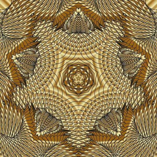 Kaleidoscopic gold pattern — Stock Photo, Image