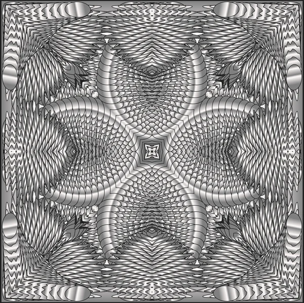 Kaleidoscopic silver pattern — Stock Photo, Image