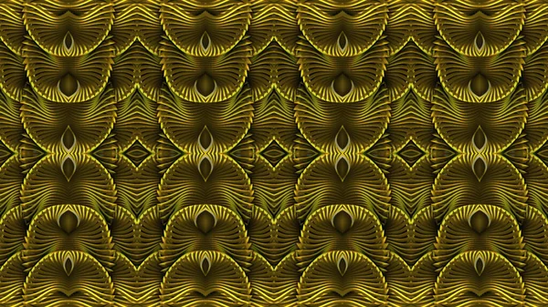 Altın Soyut Simetrik Arkaplan Bilgisayar Grafikleridir Çeşitli Tasarım Projelerinde Tekstil — Stok fotoğraf