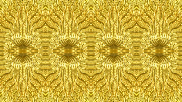黄金抽象对称背景是计算机图形学 可用于纺织品设计 印刷行业 各种设计项目 — 图库照片