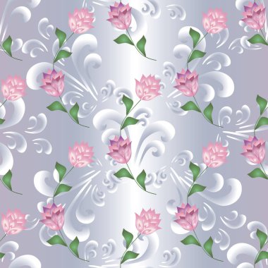 Kumaş, giysi, baskı ve tekstil ürünlerinde harika görünecek güzel bir arka planda kusursuz desenler.