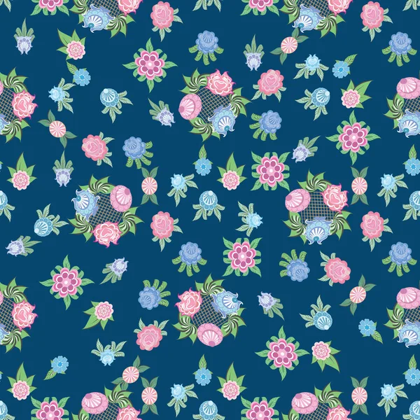 Floral Seamless Background Computer Graphics Can Used Design Textiles Printing — Stock Vector