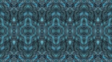 Turkuaz soyut simetrik arkaplan bilgisayar grafikleridir ve tekstil tasarımında, baskı endüstrisinde, çeşitli tasarım projelerinde kullanılabilir