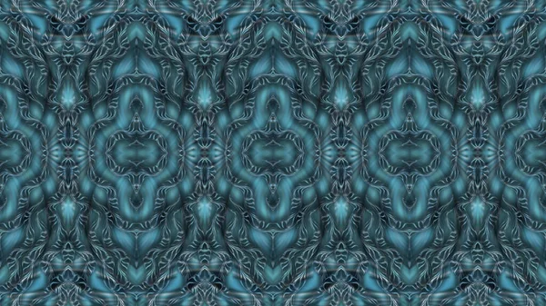 绿松石的抽象对称背景是计算机图形学 可用于纺织品设计 印刷行业 各种设计项目 — 图库照片