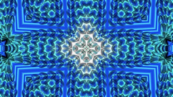 Blue Abstract Symmetric Background Computer Graphics Can Used Design Textiles — Stock Photo, Image