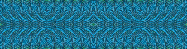 Blue Abstract Symmetric Background Blue Tones Golden Patterns Computer Graphics — Stock Photo, Image