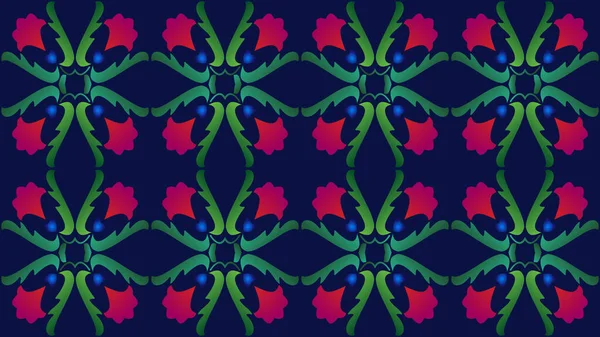 彩色抽象对称背景是计算机图形学 可用于纺织品设计 印刷行业 各种设计项目 — 图库照片