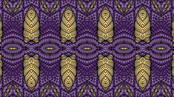 黄金和紫色的抽象对称背景是计算机图形学 可用于纺织品设计 印刷行业 各种设计项目 — 图库照片