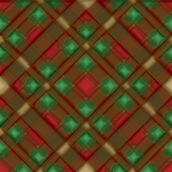 Red and green stylized checkered background for prints, fabrics, designs, clothes. A cell is like a Scottish tartan