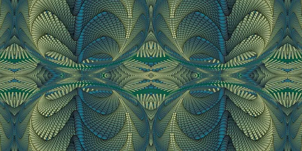 Fond Abstrait Avec Des Motifs Symétriques Dans Des Couleurs Vertes — Photo