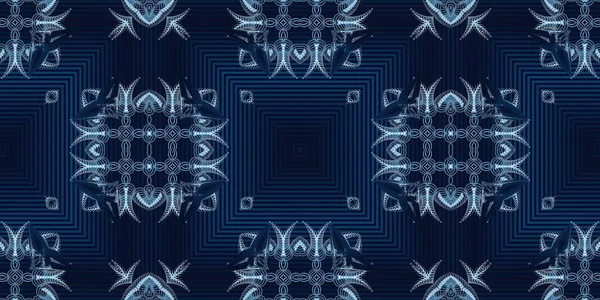 Silberner Und Blauer Abstrakter Symmetrischer Hintergrund Ist Computergrafik Und Kann — Stockfoto