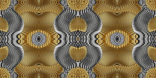 Gold Und Silber Abstrakte Symmetrische Hintergrund Ist Computergrafik Und Kann — Stockfoto