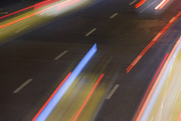 Urban road light trails — Stock Photo, Image