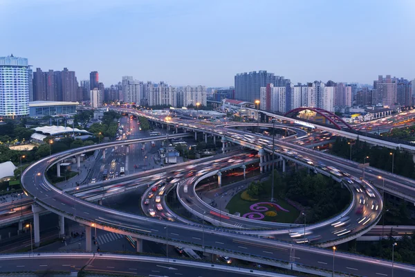 Xangai viaduto urbano — Fotografia de Stock