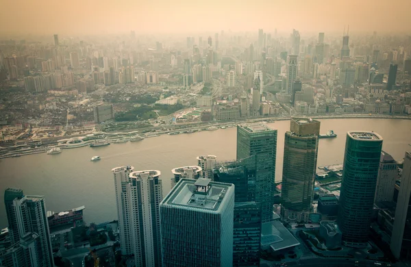 Панорама міста Шанхай Китаю — стокове фото