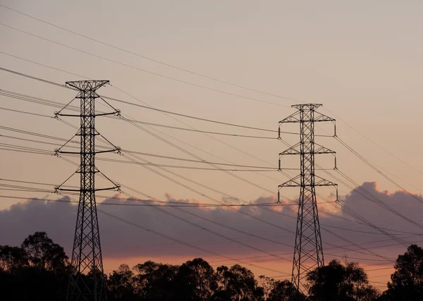 High voltage power tower — Stock Photo, Image