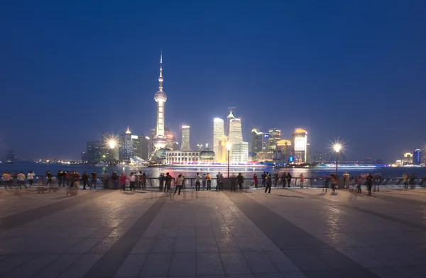 Šanghaj bund noční scéna — Stock fotografie