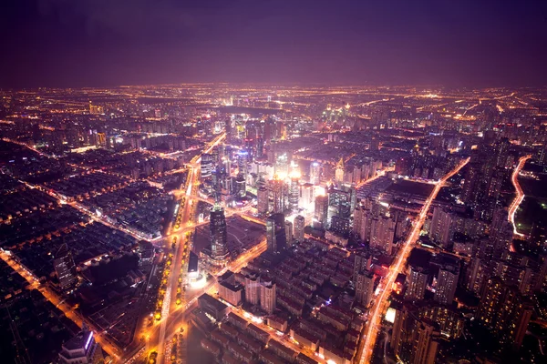 Vista noturna da área de Shanghai Lujiazui — Fotografia de Stock