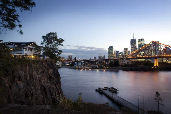 Australië Brisbane city nacht — Stockfoto