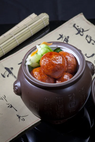 Čínské jídlo, vepřové koule — Stock fotografie